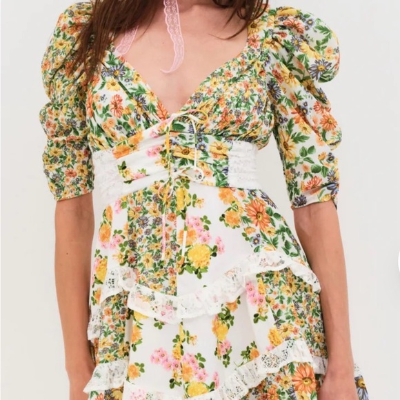 For Love & Lemons Rosalyn Mini Floral Dress - Picture 2 of 10